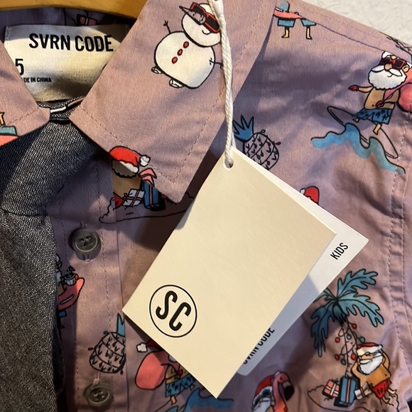 Christmas SVRN Code Santa Button Down and Tie size 5 - Picture 5 of 6
